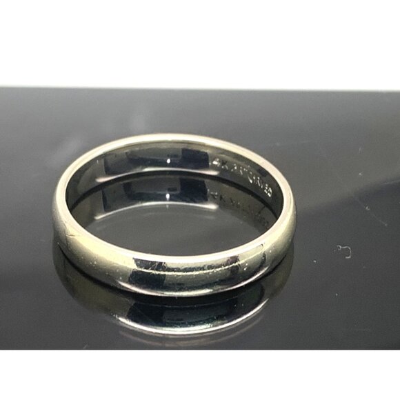 Men's Wedding Band 14k White Gold Ring Plain Artcarved 4mm Wide Size 10 - Picture 1 of 13